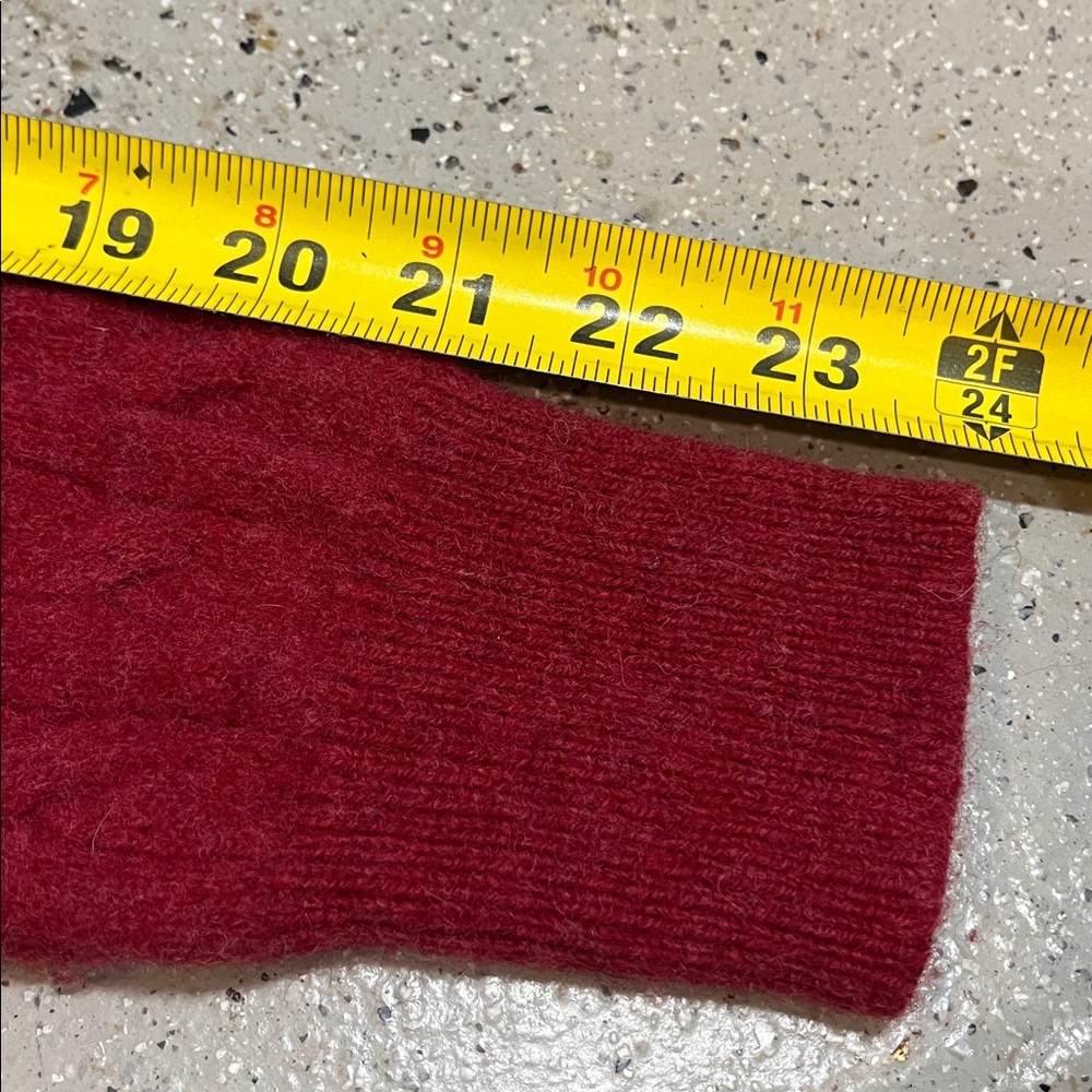 J. CREW FACTORY MENS LAMBS WOOL CABLE KNIT CREW NECK SWEATER RED SIZE LARGE - Picture 9 of 12